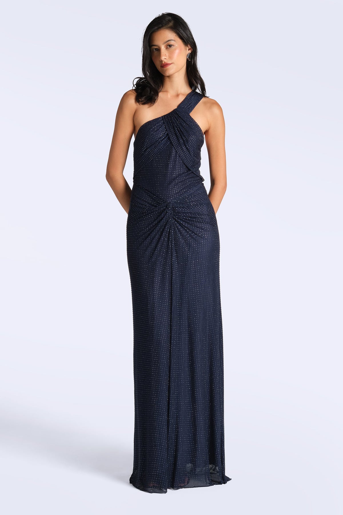 BCBGMAXAZRIA Twist Hot Fix Gown Maritime Blue