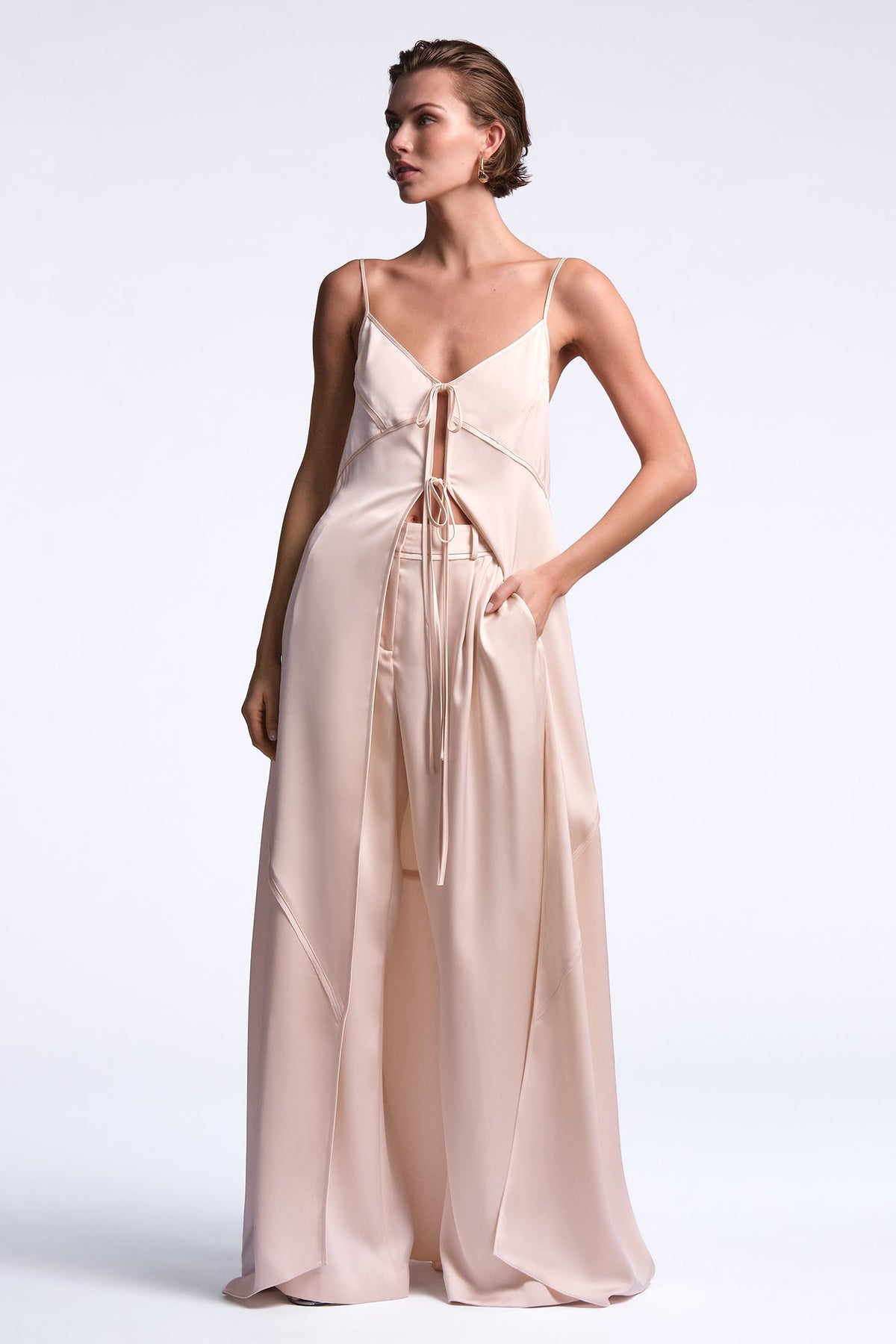 BCBGMAXAZRIA Cherie Blouse Peach Blush