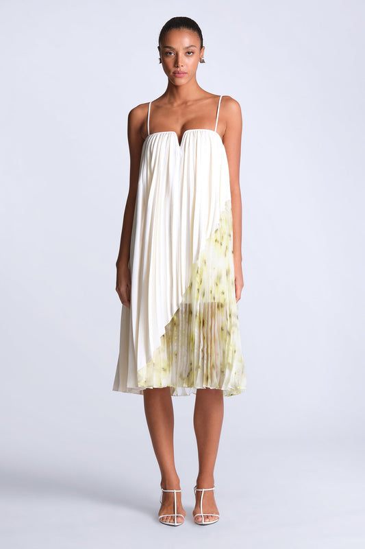 BCBGMAXAZRIA Jennifer Printed Dress Snow White & Bouquet Firefly Print