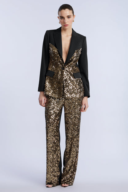 BCBGMAXAZRIA Sequin Mix Blazer Black