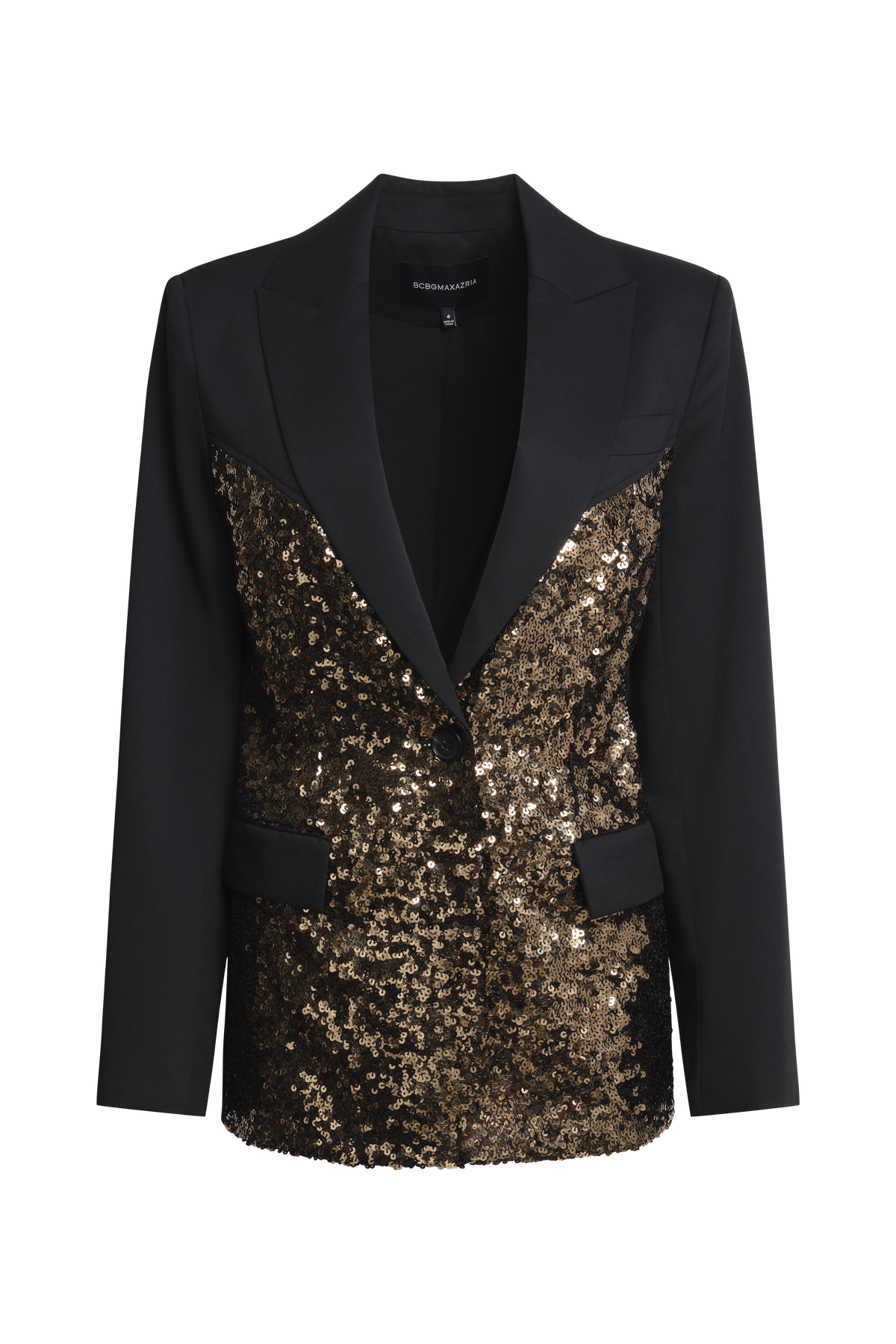 BCBGMAXAZRIA Sequin Mix Blazer Black