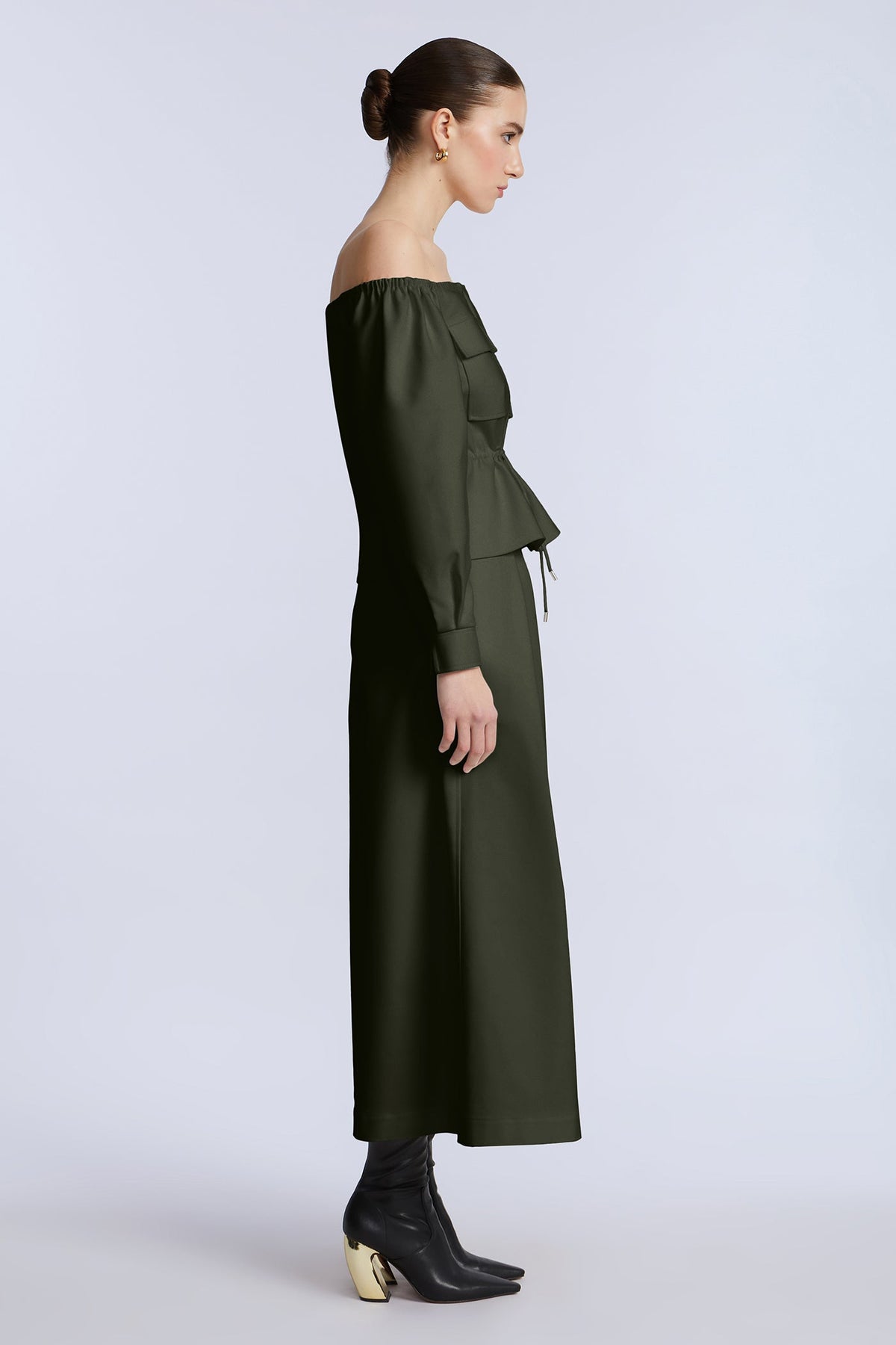 BCBGMAXAZRIA Pleated Front Crop Pant Rosin