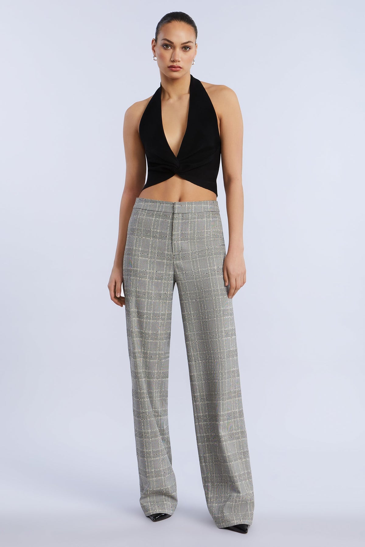 BCBGMAXAZRIA Halter Sweater Top Black