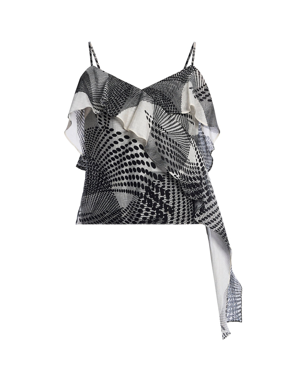 BCBGMAXAZRIA Printed Flounce Cami Jasmine Abstract Wings