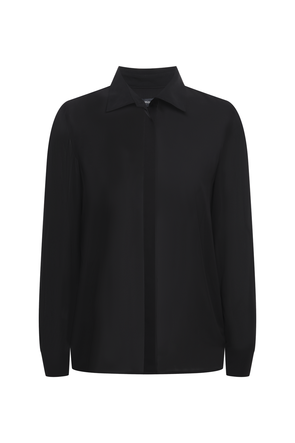 BCBGMAXAZRIA Chiffon Button Down Black
