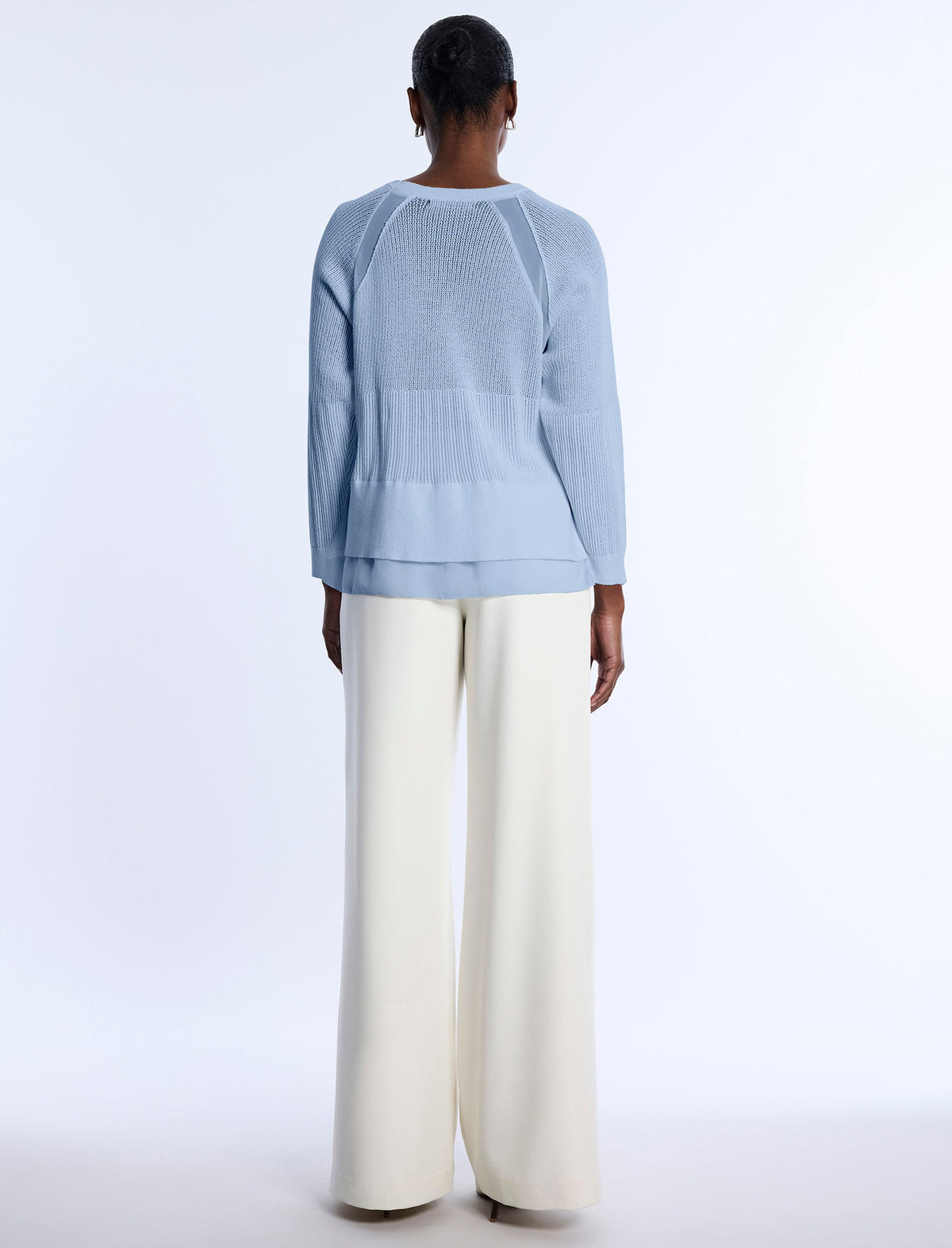 BCBGMAXAZRIA Pointelle Knit Sweater Cloud